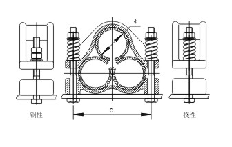 JGP High voltage three core cable fixing clip
